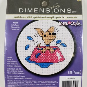 Dimensions Counted Cross Stitch # 73039 &quot;Perky Puppy&quot; Kit