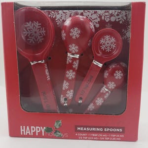 Happy Holiday Snowflakes Measuring Spoons 4 Count