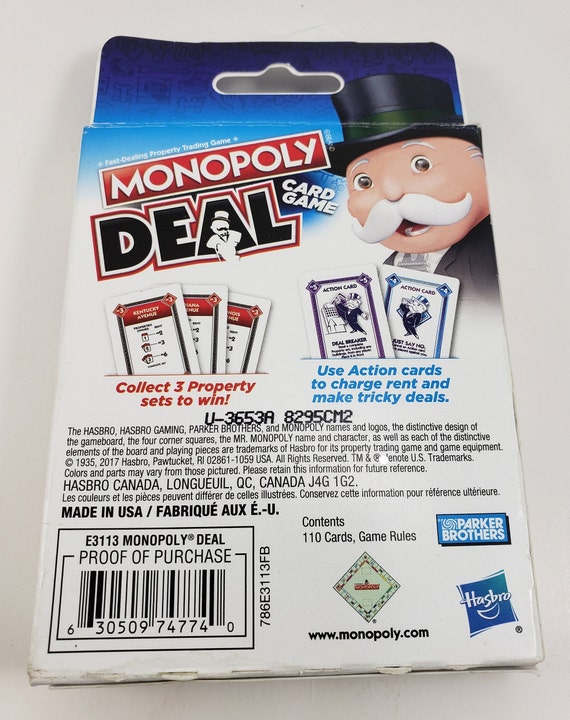 Parker Brothers Hasbro Gaming Monopoly Deal Card Game - Etsy