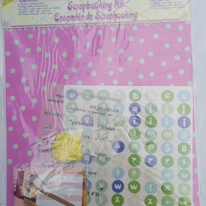 Scrapbooking Kit: Patterned Sheets, Alphabet Stickers, Die Cuts