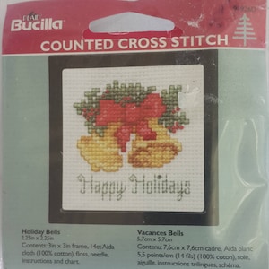Plaid Bucilla Counted Cross Stitch Kit, &quot;Holiday Bells&quot;