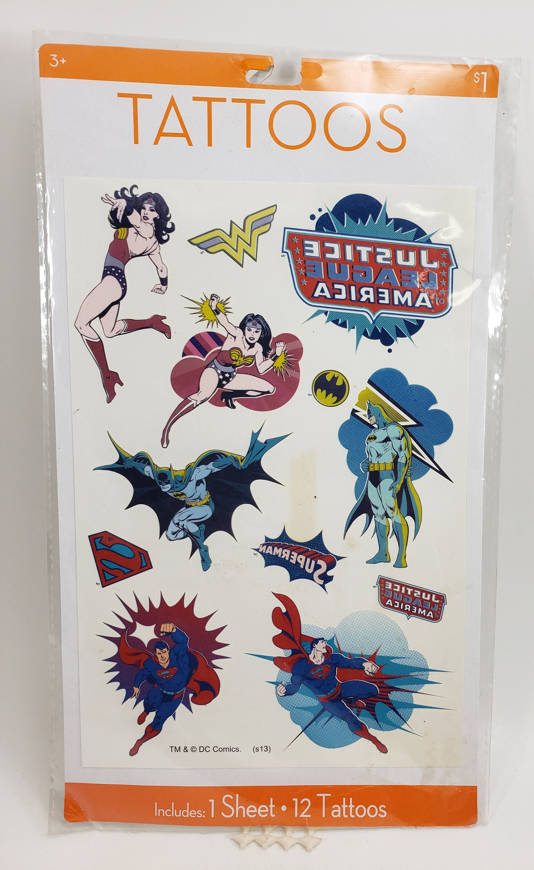 ジャスティスリーグ、ワンダーウーマン、スーパーマン、バットマンのタトゥー, image size:1842x3000