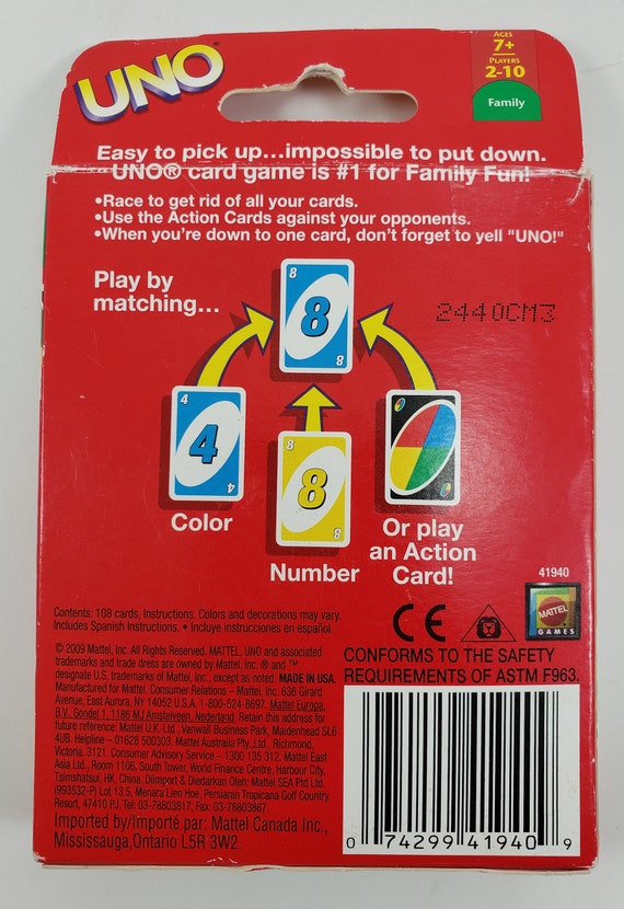 Mattel 2003 UNO Card Game - Pre-owned - Etsy
