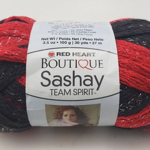 Red Heart Boutique Sashay Team Spirit &quot;Rood/Zwart&quot; Garen - 2 strengen