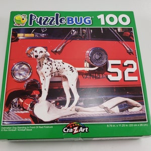 Dalmatian Dog & Firetruck Puzzle - Cra-Z-Art Puzzlebug 100 Pieces