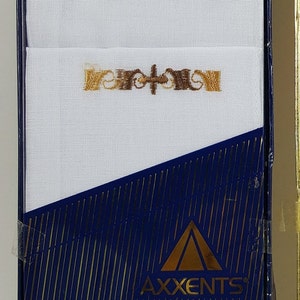 Vtg. Axxents 3 Embroidered Men&#39;s Handkerchiefs