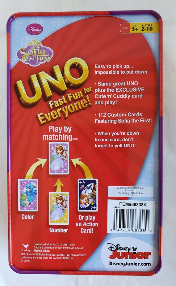 Disney Cardinal sofia the First UNO Card Game in A Tin Pre-owned -   Sweden