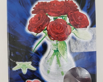 Be Puzzled 2016 Original 3-D Crystal Puzzle Nivel 2 "Florero de rosa roja"