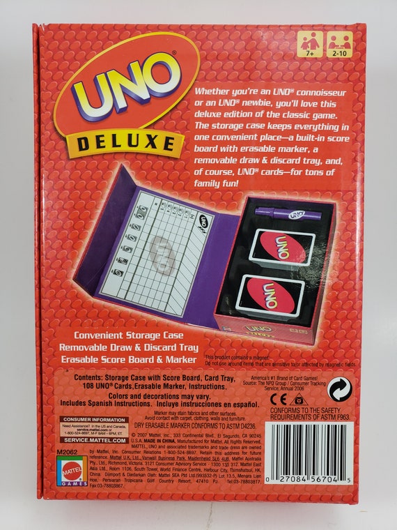 2007 Mattel UNO Deluxe Card Game In A Storage Case avec fermeture  magnétique Occasion -  France