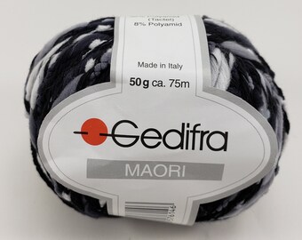 Gedifra Maori Schwarz,Grau & Weiß Garn