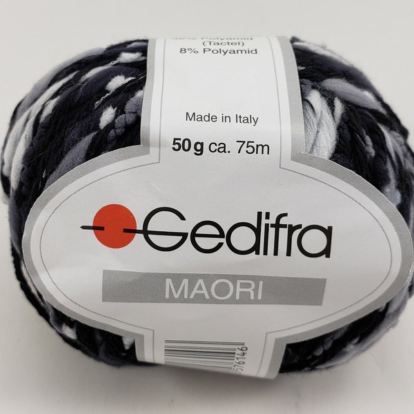 Gedifra Maori Black,Gray & White Yarn