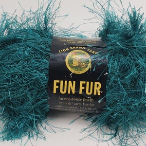 Lion Brand Fun Fur # 170 &quot;Peacock&quot; Yarn - 3 Skeins