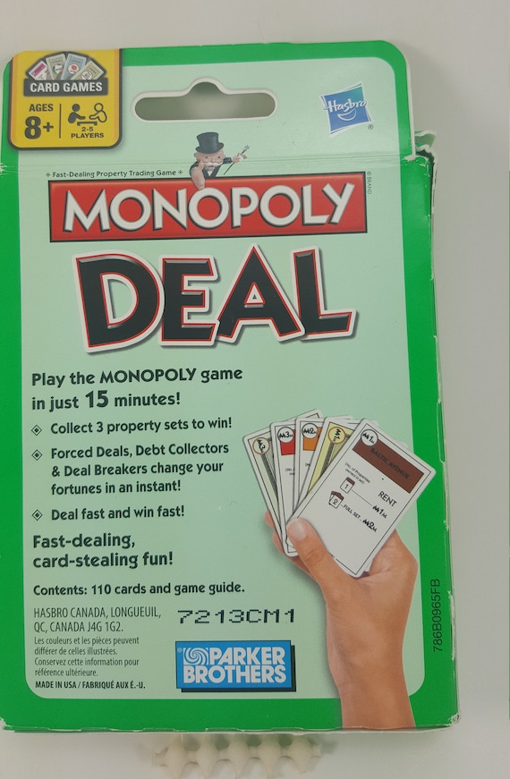 Parker Brothers Hasbro Gaming Monopoly Deal Card Game Open Box 
