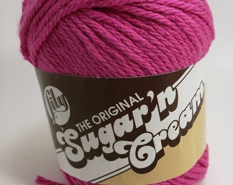 Lily Sugar'n Cream, #01740 "Hot Pink" Cotton Yarn - 2 Skeins