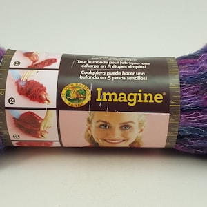 Lion Brand Imagine Yarn: Purple Haze Variegated Super Bulky Yarn