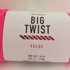 Big Twist Value 100% Acrylic &quot;Hot Pink&quot; Yarn