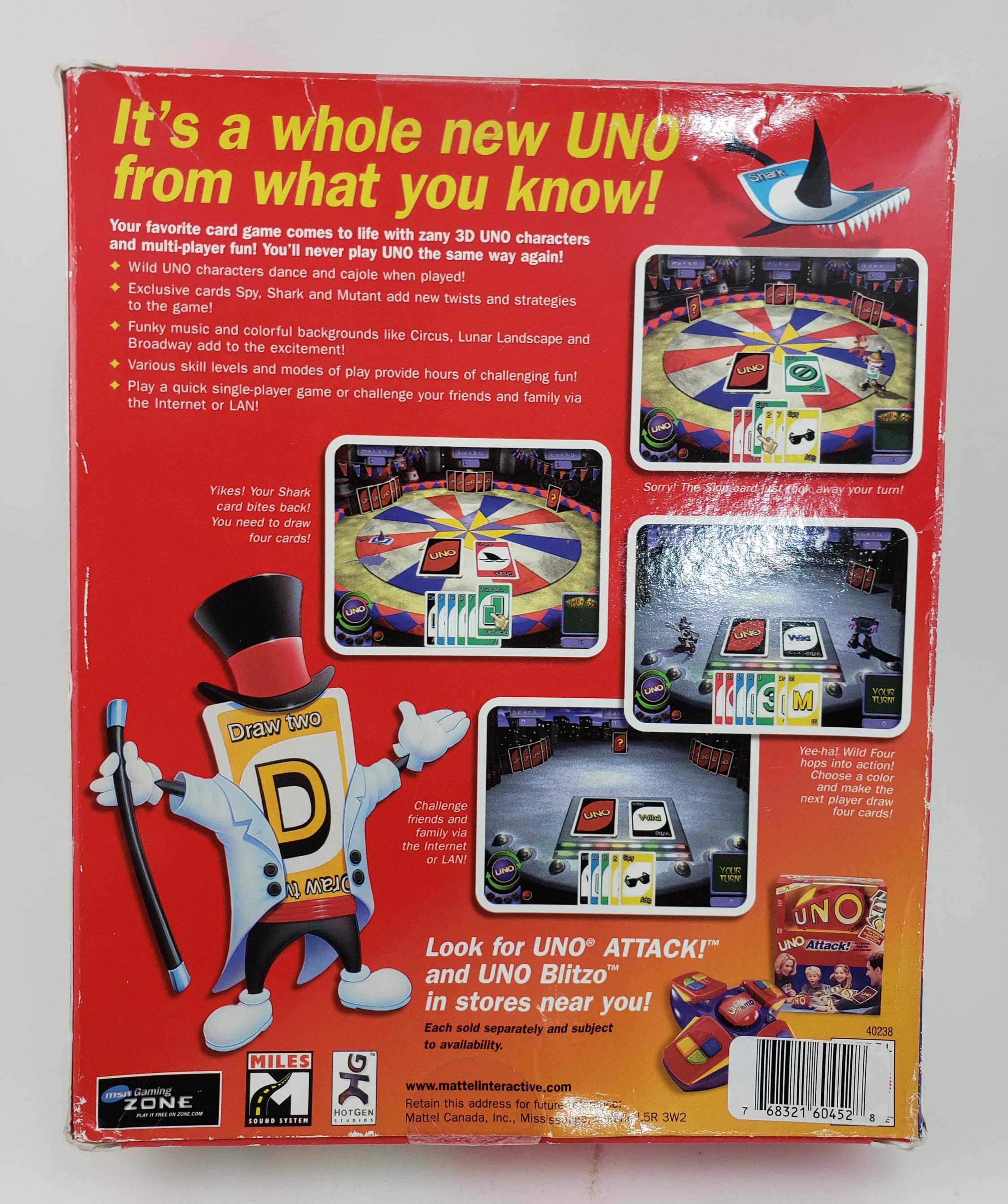 2000 Mattel UNO CD-ROM Game - Open Box - Etsy