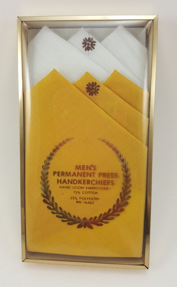 Vintage Men's Permanent Press Handkerchiefs Hand Loom Etsy
