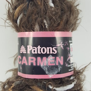 Patons Carmen&quot;Chocolate&quot;,Brown,Variegated,Multicolored,Nylon&Polyester,Fun Fur,Fancy,Eyelash,Novelty,Scarf,Afghan Yarn,Fiber,Notion -3 Skein