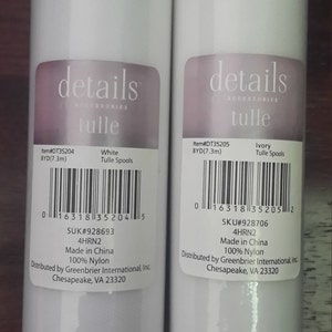 Details Nylon White & Ivory Tulle Spool
