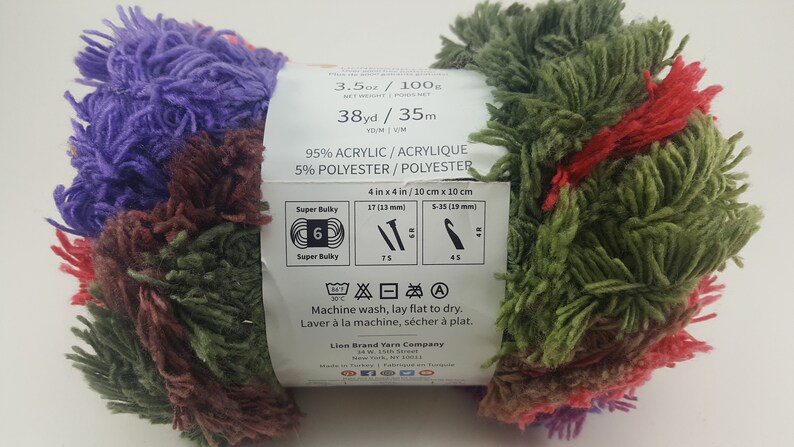 3 Skeins Lion Brand Yarn That ' 70s Yarn,# 606 Right ...