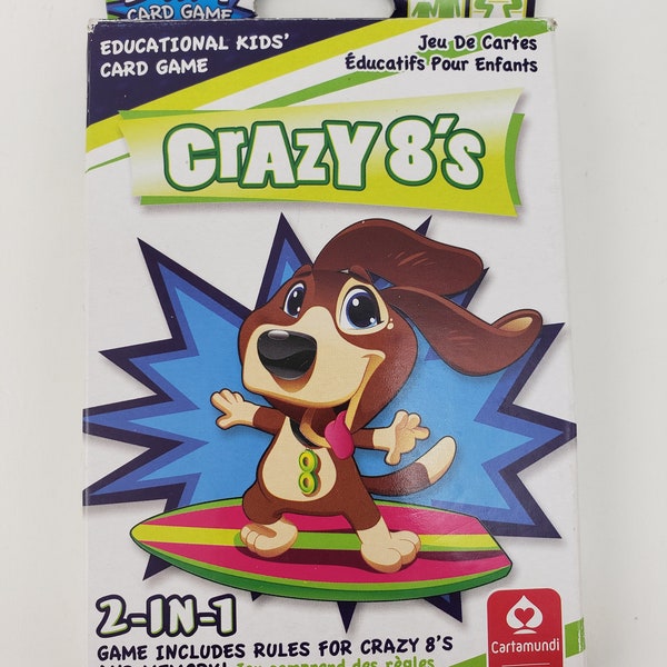 2012 Cartamundi Crazy 8's 2-in-1 pädagogisches Jumbo-Kartenspiel für Kinder