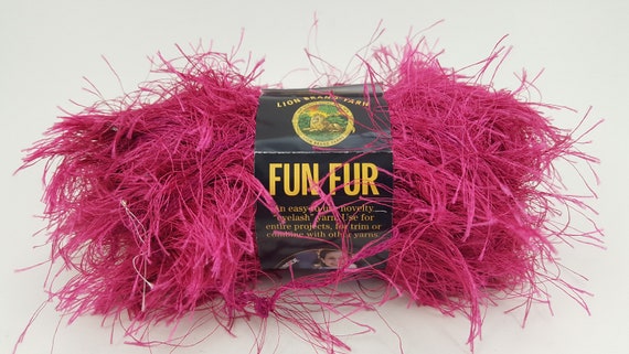 Lion Brand Fun Fur 112 raspberry Yarn 4 Skeins -  Canada