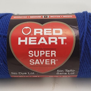 Red Heart Super Saver # 0385 &quot;Royal&quot; 100% Acrylic Yarn