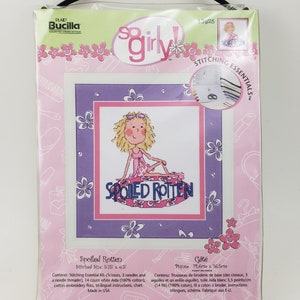 2006 Plaid Bucilla So Girly # 43925 &quot;Spoiled Rotten&quot; Counted Cross Stitch Kit
