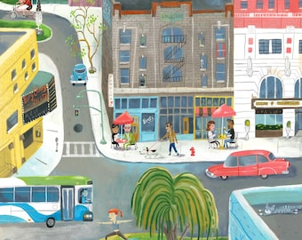 The Longbotham, Spokane, Washington . A limited edition giclee print of an original illustration.