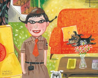Kicked out of the Brownies. A giclee print of an original illustration.