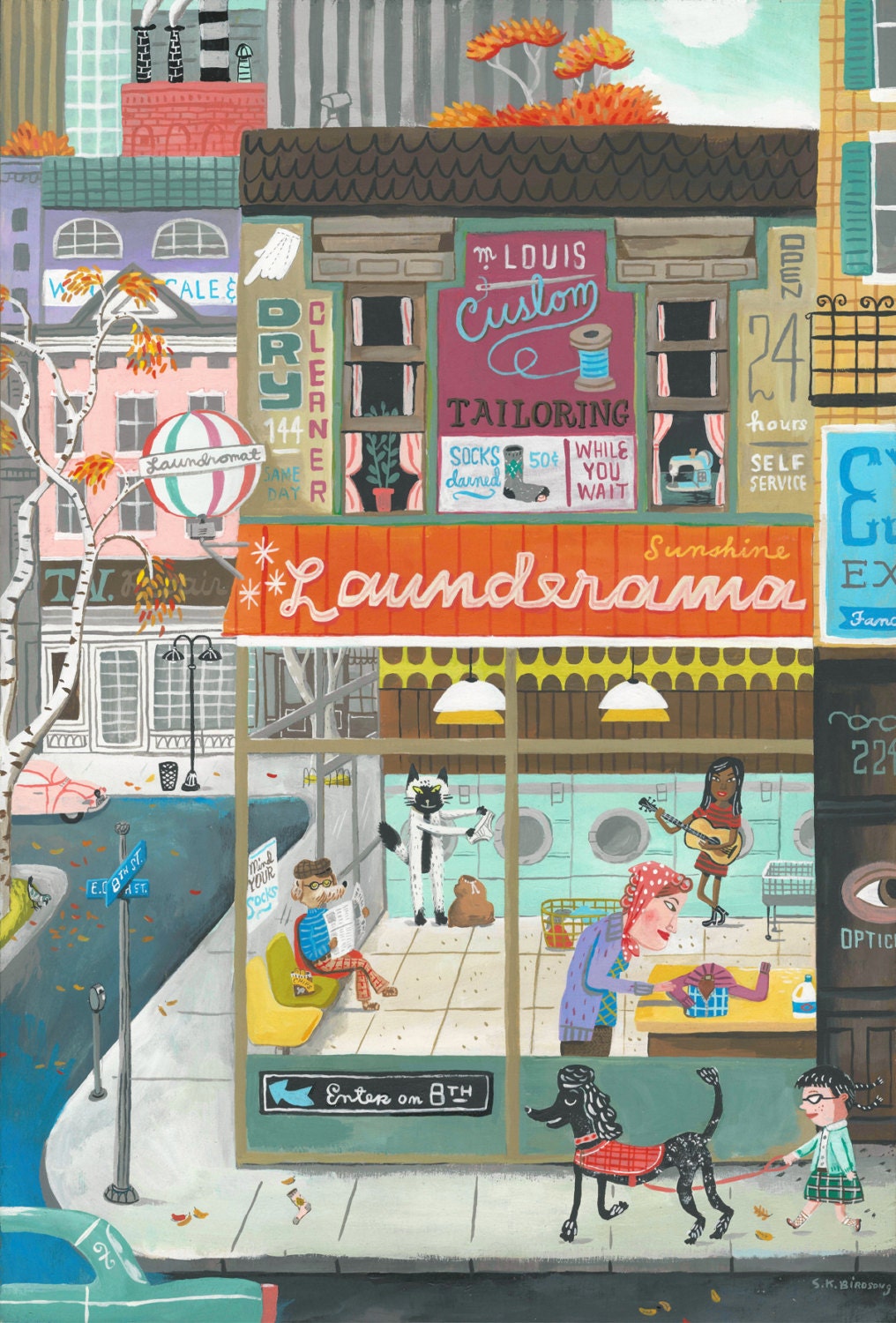 The Sunshine Launderama. A limited edition giclee print of an original painting .Available in 2 sizes.