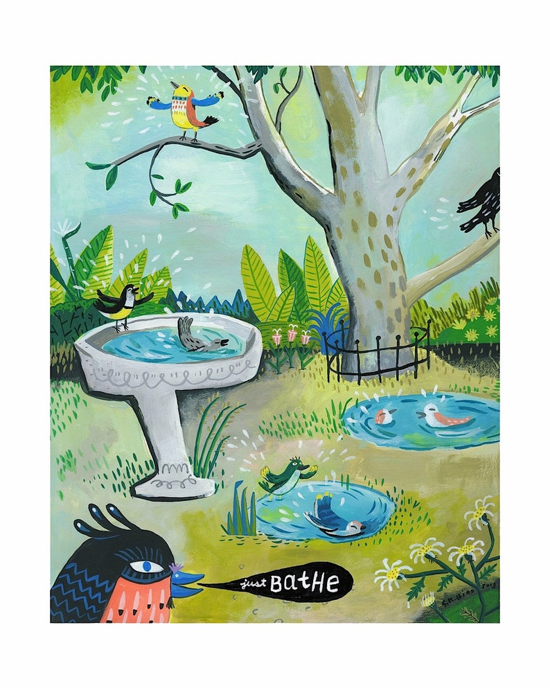 Birdbath. A limited edition giclee print. image 2