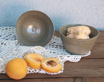 set of 2 ceramic bowls gray,Ceramic ice cream bowl set of 2, ceramic bowl set, rustic bowl ceramic, muesli bowl set, small ceramic bowl set