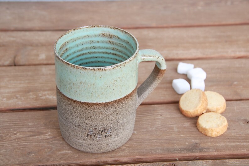 Stoneware tea cup pottery tea cup turquoise tea cup Etsy