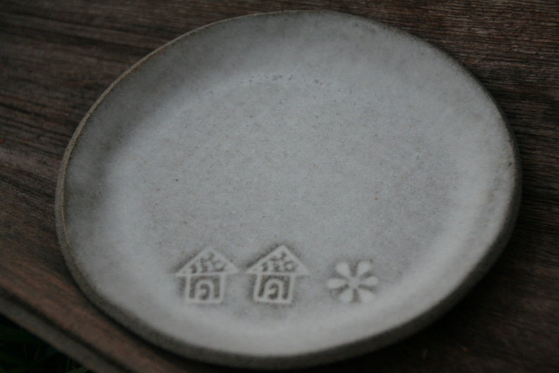 house warming gift Set of two side plates Christmas gift idea ceramic dishes pottery small side plates with a mat cream glaze