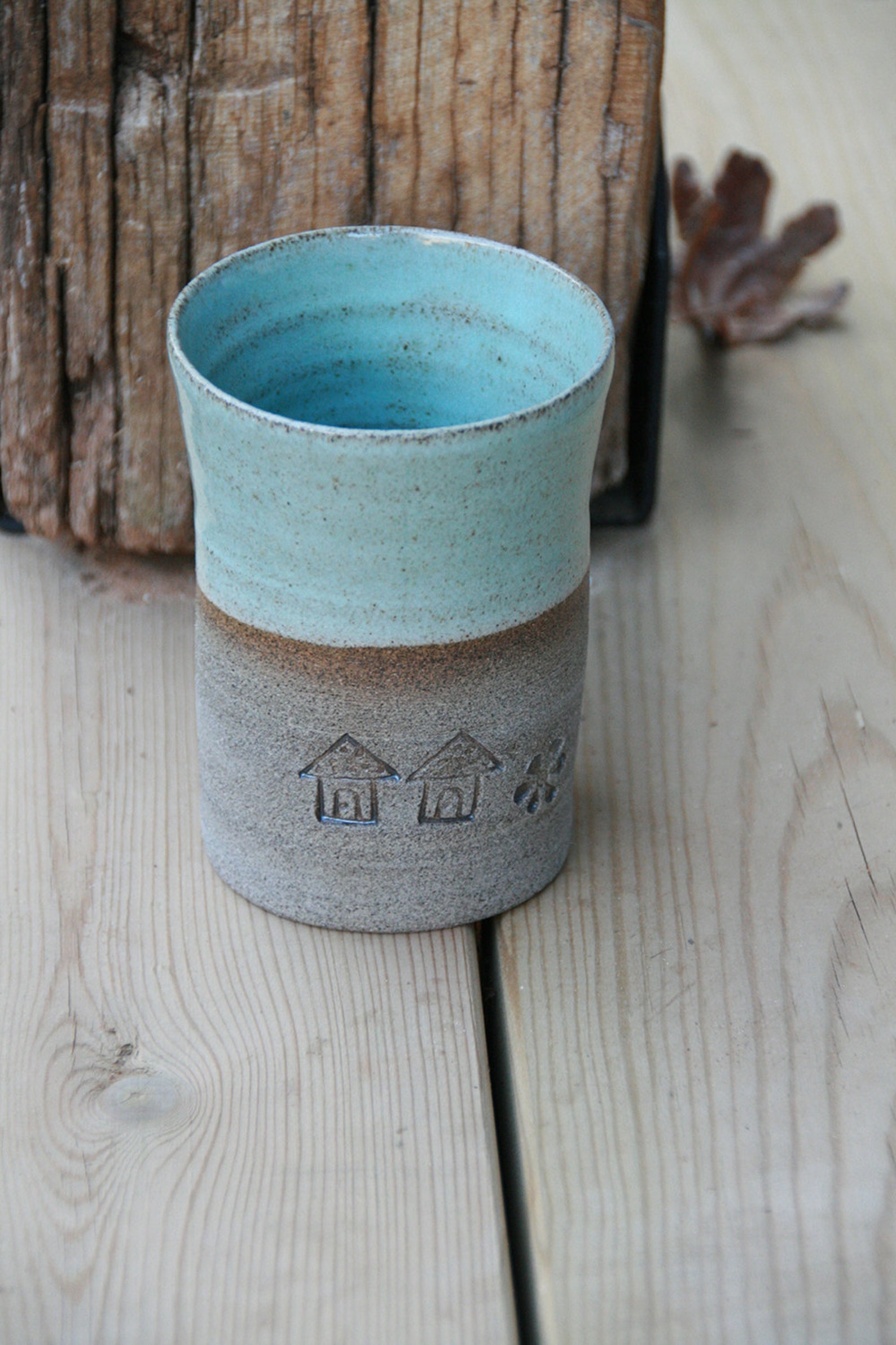 Pottery Coffee Mug No Handle Coffee Mug Curved Clay Coffee Mug Coffee