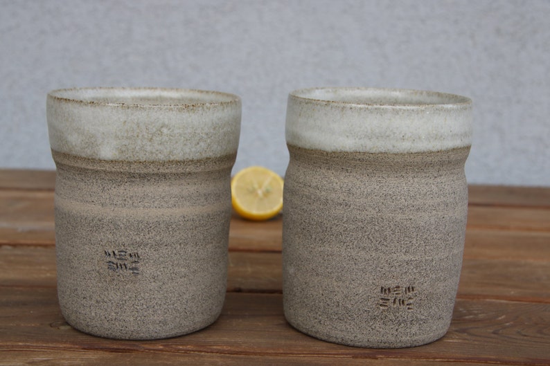 Set of two coffee mugs, pottery coffee mugs, stoneware mug set, rustic coffee mug, coffee mug set, ceramic tea mug, ceramic tea cup image 1