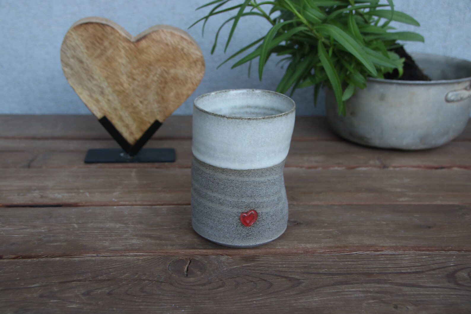 Hand Made Clay Coffee Mug Pottery Coffee Mug With a Red Etsy UK