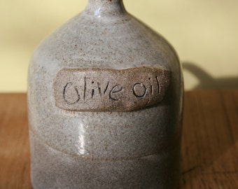 Ceramic olive oil cruet - Pottery Olive Oil Dispenser - housewarming gift - wedding gift - Wheelthrown Pottery - jewish gift idea