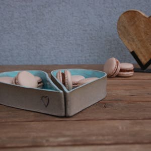 Heart dish, pottery serving dishes, heart shaped bowl, turquoise ceramic serving dish, valentines day gift, wedding gift, heart baking dish image 8