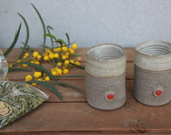pottery coffee  mugs - coffee mug - Coffee mugs handless - ceramic coffee mug - heart cup - coffee lover gift