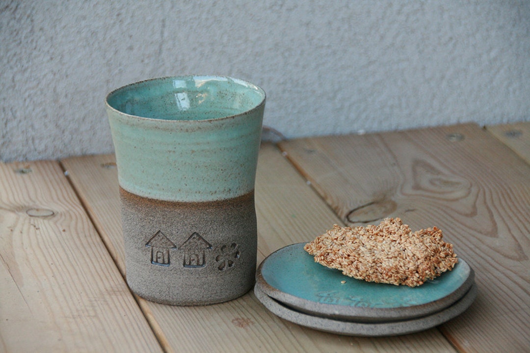 Pottery Coffee Mug No Handle Coffee Mug Curved Clay Coffee Mug Coffee