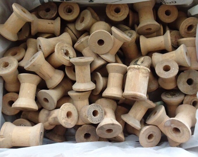 70 Vintage Wooden Sewing Thread Spools Lot of 70 Spools 3 Etsy