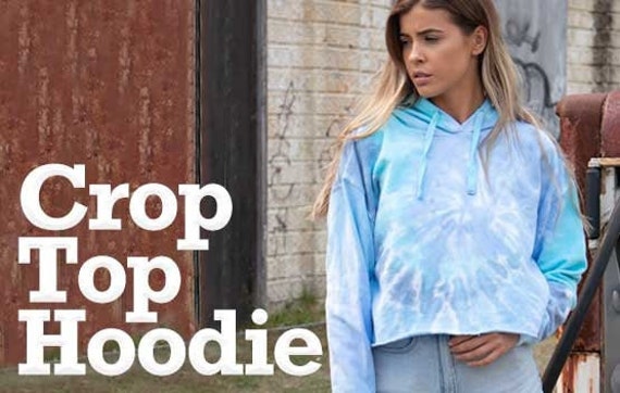 Crop Top Hoodie Tie Dye Neon Bright Colors ADULT SIZE XS L Etsy