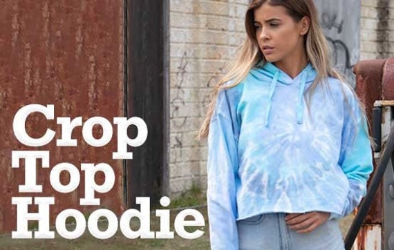 Crop Top Hoodie Tie Dye Neon Felle Kleuren MAAT - Etsy