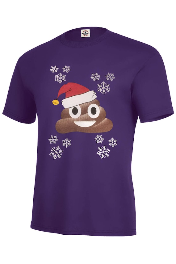Funny Emoji Santa Hat Christmas Poop Shirt For Kids & Adults Funny Emoji Santa Hat Christmas Poop Shirt For Kids & Adults