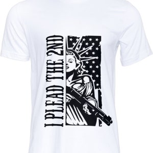 I PLEAD THE 2ND, T-shirt secondo emendamento unisex, magliette grafiche bianche taglia S-5XL