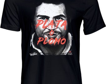 Camiseta Pablo Escobar Plata O Plomo, camiseta de hombre talla S-5XL
