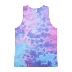 Tie Dye Tank Top Neon Heldere Kleuren Fun New jersey gebreide tank top Unisex Volwassen MAAT S-3XL